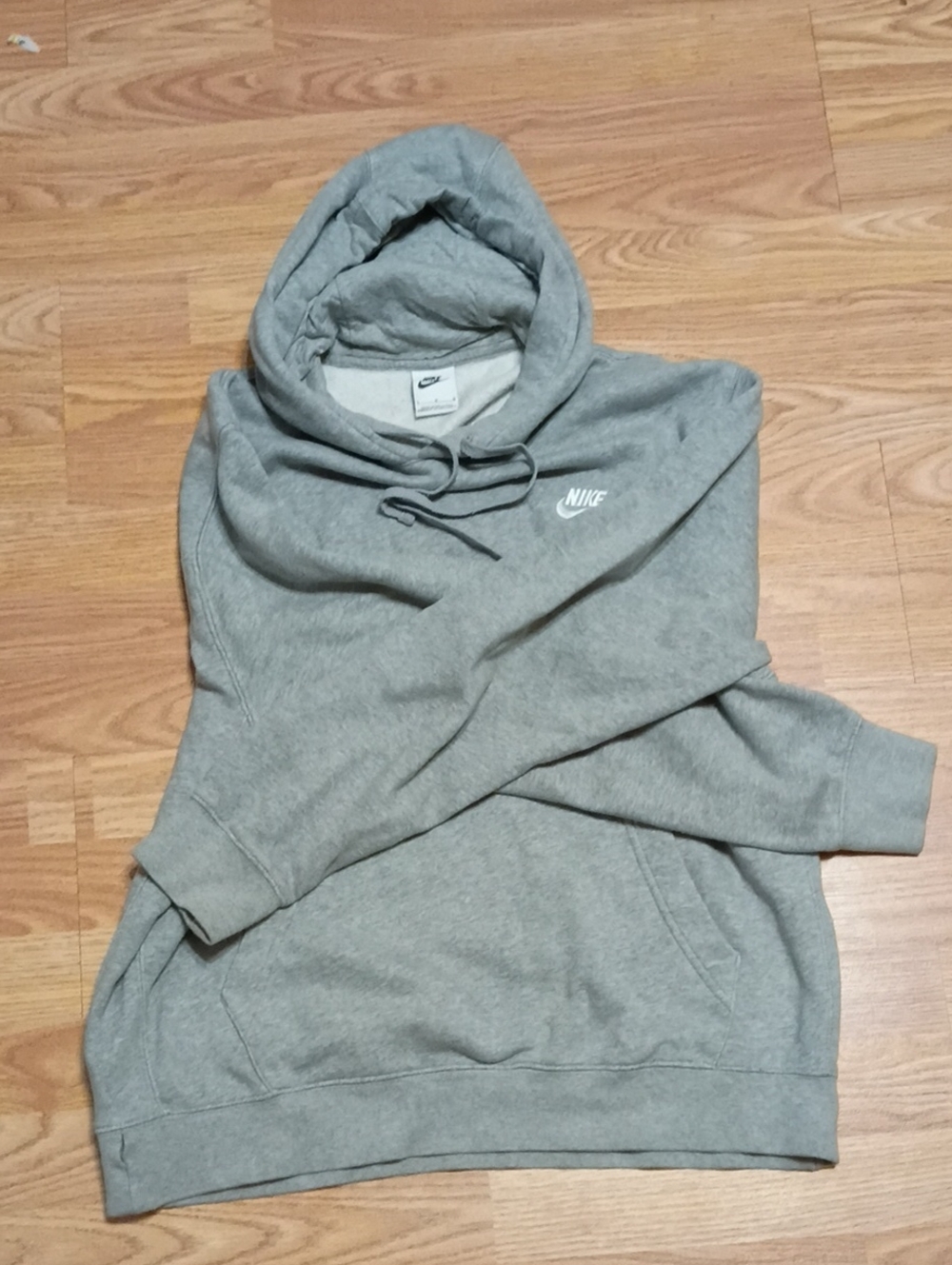 Nike Light Gray Men's Pullover Hoodie Sweatshirt